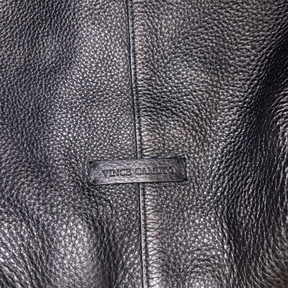 Vince Camuto Axmin Black Pebbled Leather Hobo Bag - Picture 2 of 8